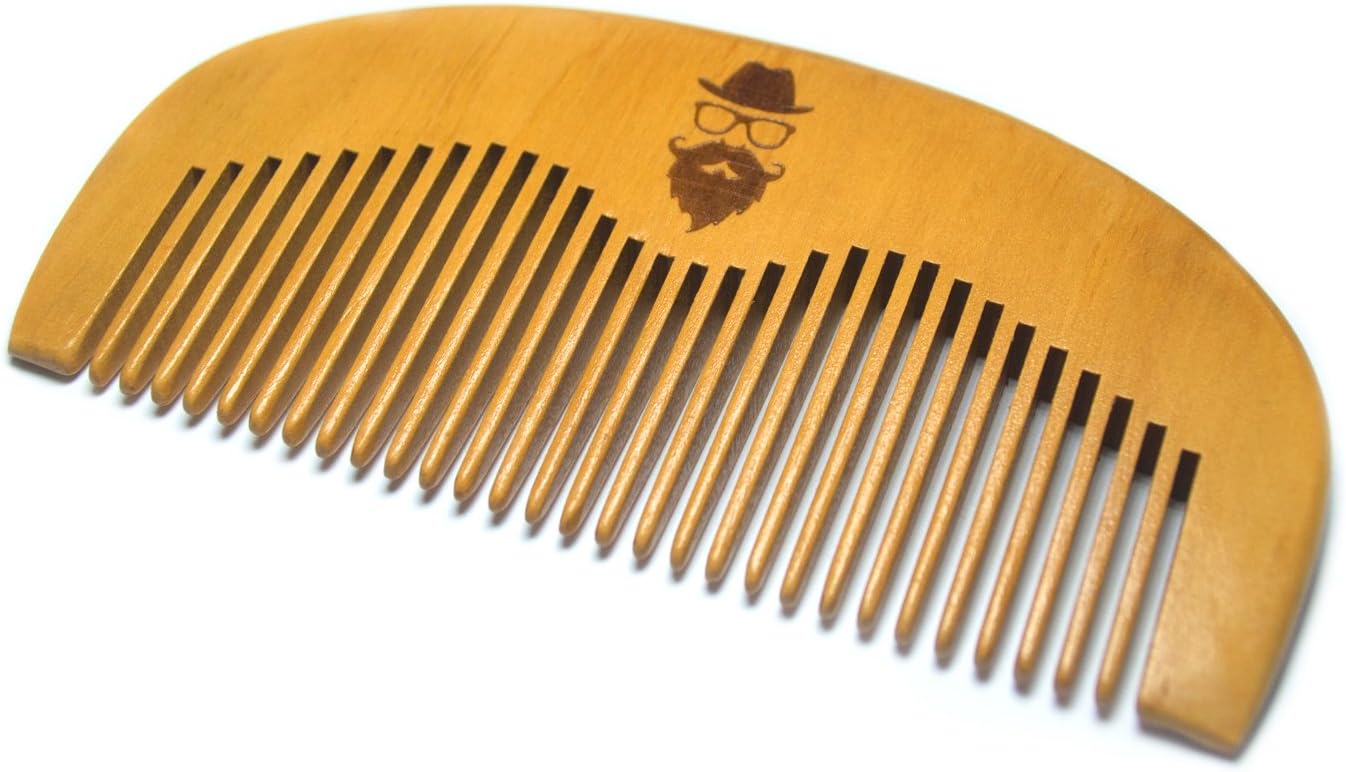 Wooden beard Comb for men groom, handmade comb from natural wood, pocket size for beard & moustache grooming, with beard comb easy apply beard oil, wax and balms. Handmade by The Beard Mate