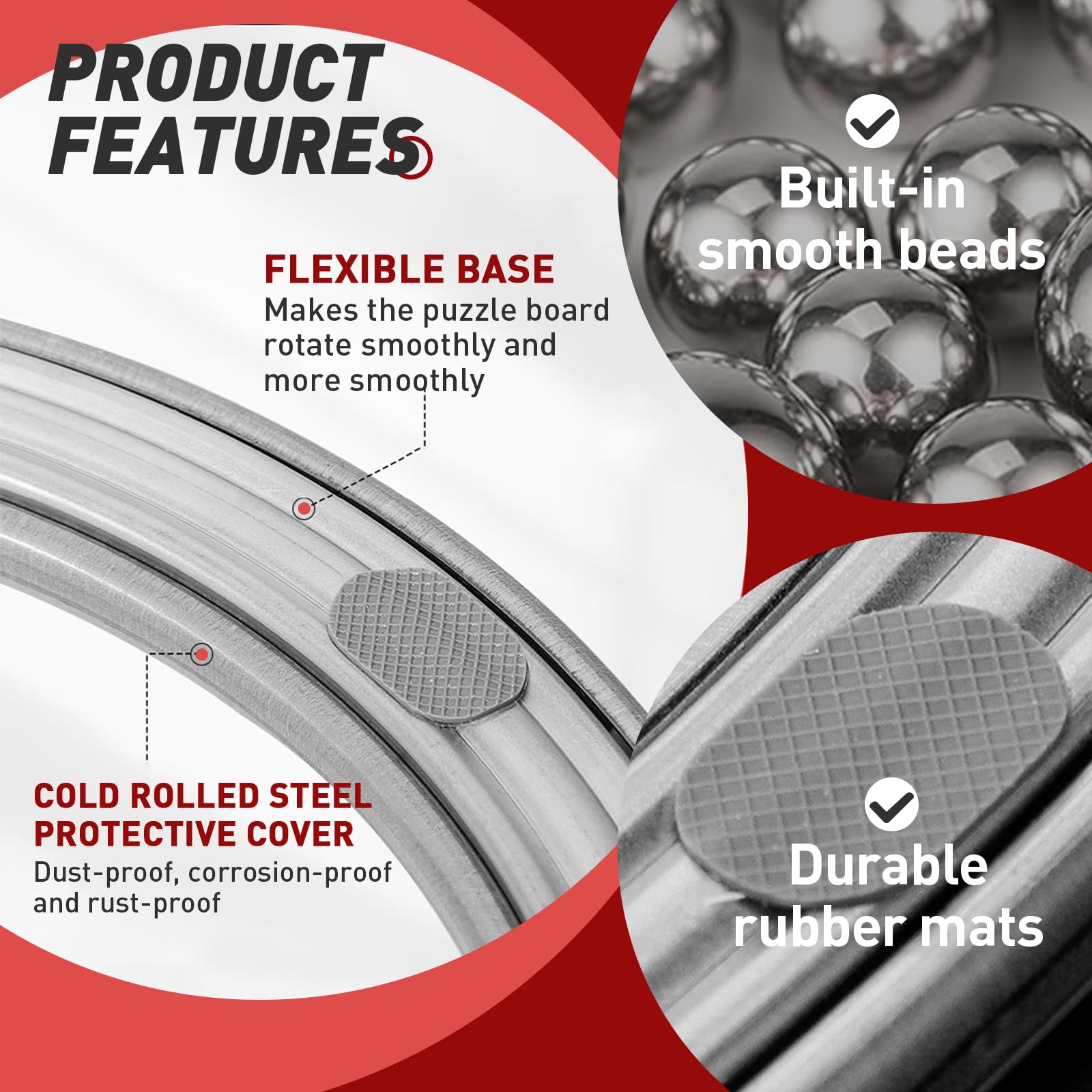 Rotating Puzzle Board Base - 360° Swivel Turntable for Jigsaw Puzzles 1000/1500 Piece Lazy Susan Spinner Table - Puzzle Accessories for Adults and Kids