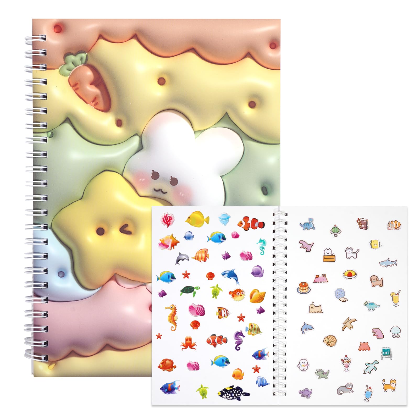 Reusable Sticker Collecting Album for Kids Adults - Blank Sticker Keeper Book - Sticker Storage Notebook for Journal Scrapbook Vinyl Stickers Collection, 39 Sheets,Flat Cover.