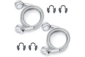 Dusledel 2Pcs Hood Restraint Cable Kit Compatible With Peterbilt 389 388 384 Truck Replace L92-6017-1065 L9260171065 Length 41.5 inches Clips Included