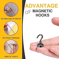 DIYMAG Magnetic Hooks, 30lbs+ Magnet Hook 2025