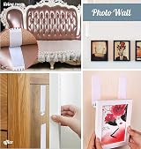 Emwel 32-Pairs 64 Strips Small Picture Hanging Strips Hook and Loop view 6
