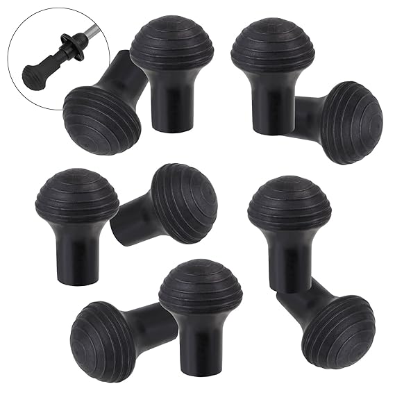 ALPIDEX 10 Stück / 5 Paar Nordic Walking Pads Gummipuffer für Asphalt und Stein - besonders hochwertige Spezial-Gummimischung