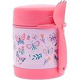 Stephen Joseph, 10oz Vacuum Sealed Insulated Food Jar for Hot Food, Lunch Thermo Kids Food Jar with Spork, Leak Proof Stainless Steel Wide Mouth Lunch Food Thermo Jar for School, Butterfly