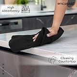 Encasa XO Kitchen Dish Towels Set Black 70x45 cm 4 Pack Waffle Weave view 2