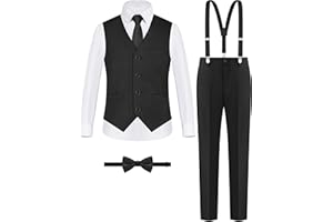 ELPA ELPA BORN FOR ALL WONDERFUL THINGS Boys' Formal Suit Vest Set with Suspenders