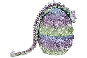 SHYHAND Dragon Egg 3D Printed Dragon Egg Articulated Dragon Crystal Dragon with Dragon Egg Fidget Dragon Egg Toy Executive Desk Toys Adults Fidget Dragon Toys (Rose-Colorful, 12'')