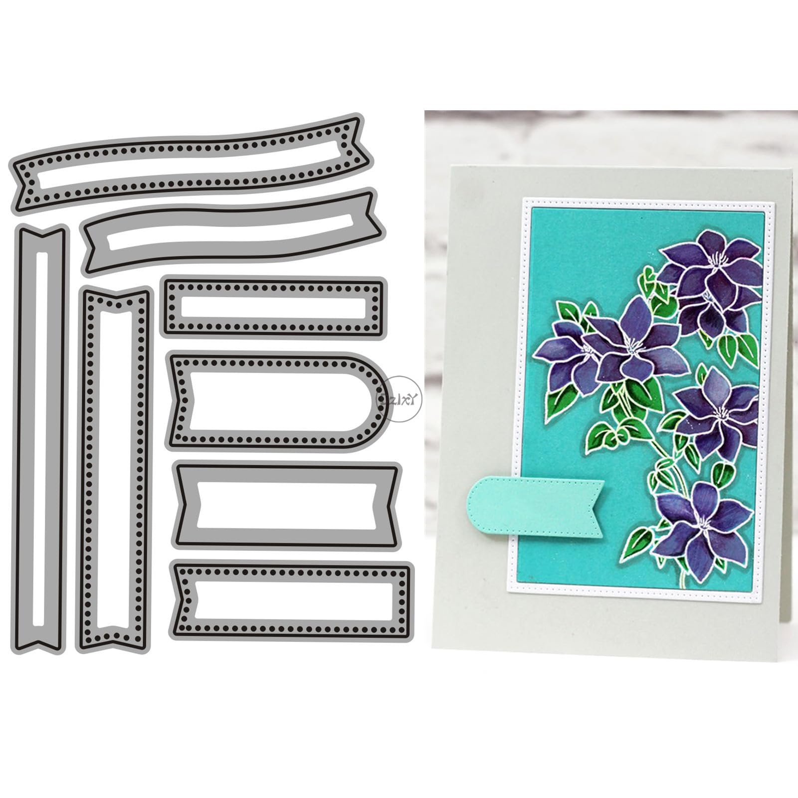 Photo 1 of DzIxY Mini Banner Label Metal Cutting Dies for Card Making Kit Embossing Paper Die Cuts Scrapbook Machine Stencils Storage Pockets Supplies