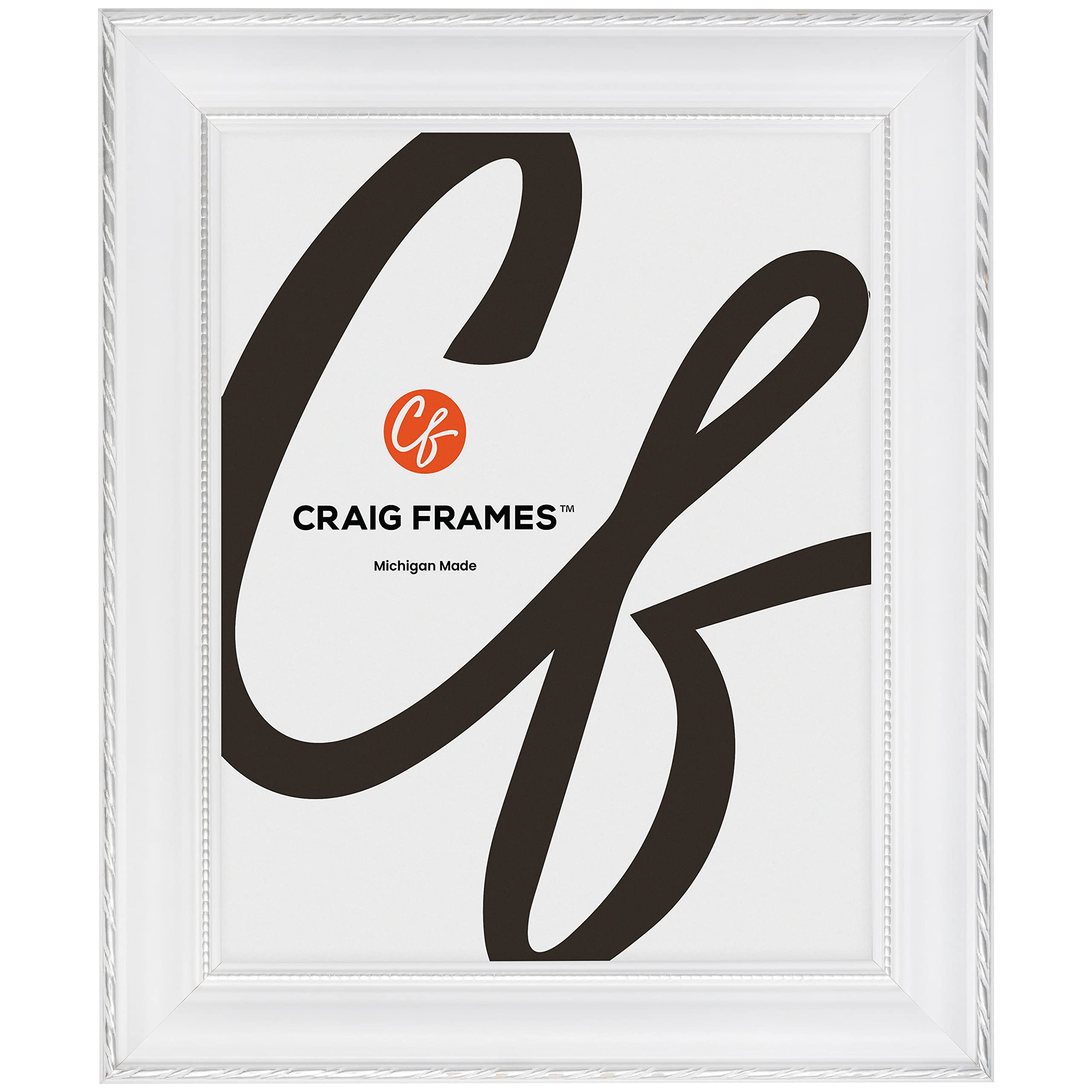 Craig Frames Victoria, 4x5 Picture Frame, Ornate White and Silver