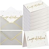 Dinifee 100 Pack Congratulations Cards with Envelopes All Occasion Congrats Greeting Card for Engagement,Business,Baby Shower,Wedding Graduation Party, 4 x 6 In (Gray)(Gray)