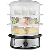 Elite Gourmet Maxi-Matic Electric Food Vegetable Steamer with BPA-Free 3 Tier Stackable, Nested Basket Trays, Auto Shut-Off 6