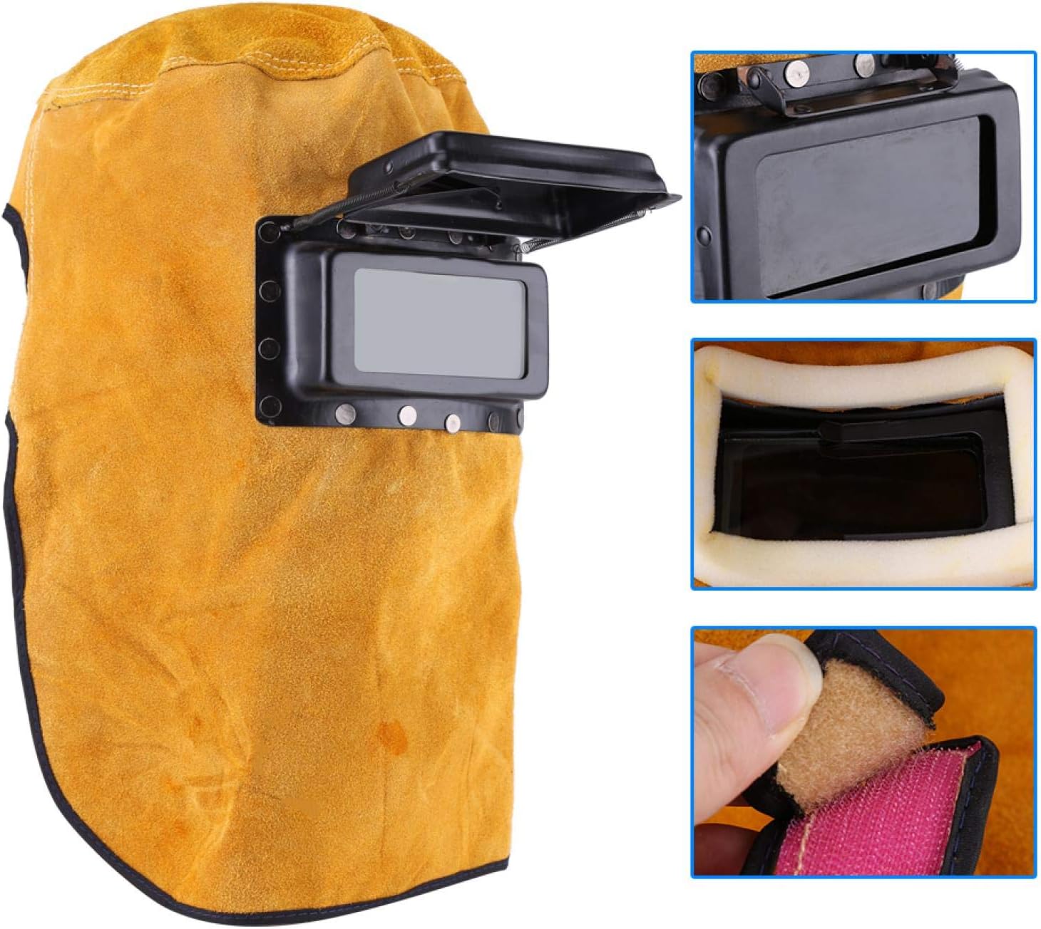 KUIDAMOS Darkening Welding Helmet with Lens,Breathable Welding Helmet with Flip-Open Cover,Sweat Absorption,Comfortable - Image 4