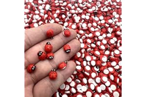 100-piece Mini Ladybug Decorative Accessories, Bug-Shaped Ornaments, Suitable for Scrapbooking, Card Making, Jewelry Crafting