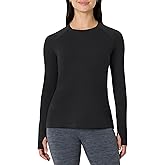 Amazon Essentials Women's Athletic Soft Performance Lightweight Stretch Long Sleeve Layering Workout Top, Space Dye