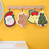 Tyrafry Luxury Holiday Christmas Hand Towels, Absorbent Hand Towel for Kitchen Bathroom Bedroom, Set of 4