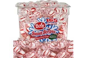 TABOOM BobsSweet Stripes (1.8 Pound) Soft Peppermint Candy, Individually Wrapped Mint Candy, The Perfect Christmas Candy.