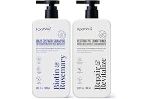 ROOTSTIM Hair Growth Shampoo and Conditioner Set - Rosemary & Biotin Shampoo and Conditioner for Hair Thickening - Botanical Boost for a Healthy Scalp, Hair Growth and Strengthen