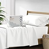 Mayfair Linen 100% Cotton Sheets Twin XL Size Bed Set - 500 Thread Count Sheets Twin XL Size 3 PC Set (White), Soft, Cooling, Hotel-Quality 16" Deep Pocket Cotton Bedsheet for Hot Sleepers