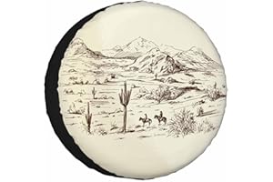 NOMEDOGYIM Cowboys Spare Tire Cover Wild West Desert Horse Riding Animal Cactus Lanscape Prairie Hill Wheel Covers for RV Tires Camper Tire Case Protectors for Trailer Rv SUV Truck Travel Trailer 15 in