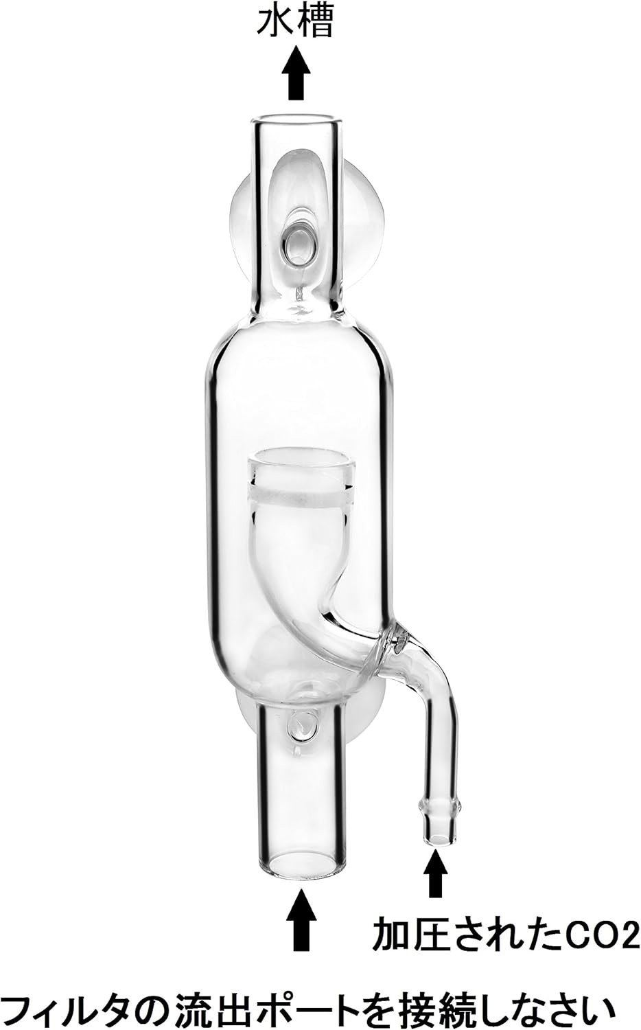 Amazon 強制添加式 Co2拡散器 インライン型 ガラス製 水草水槽用 12 16mmホース用 Jardli 水質テスト 管理用品 通販