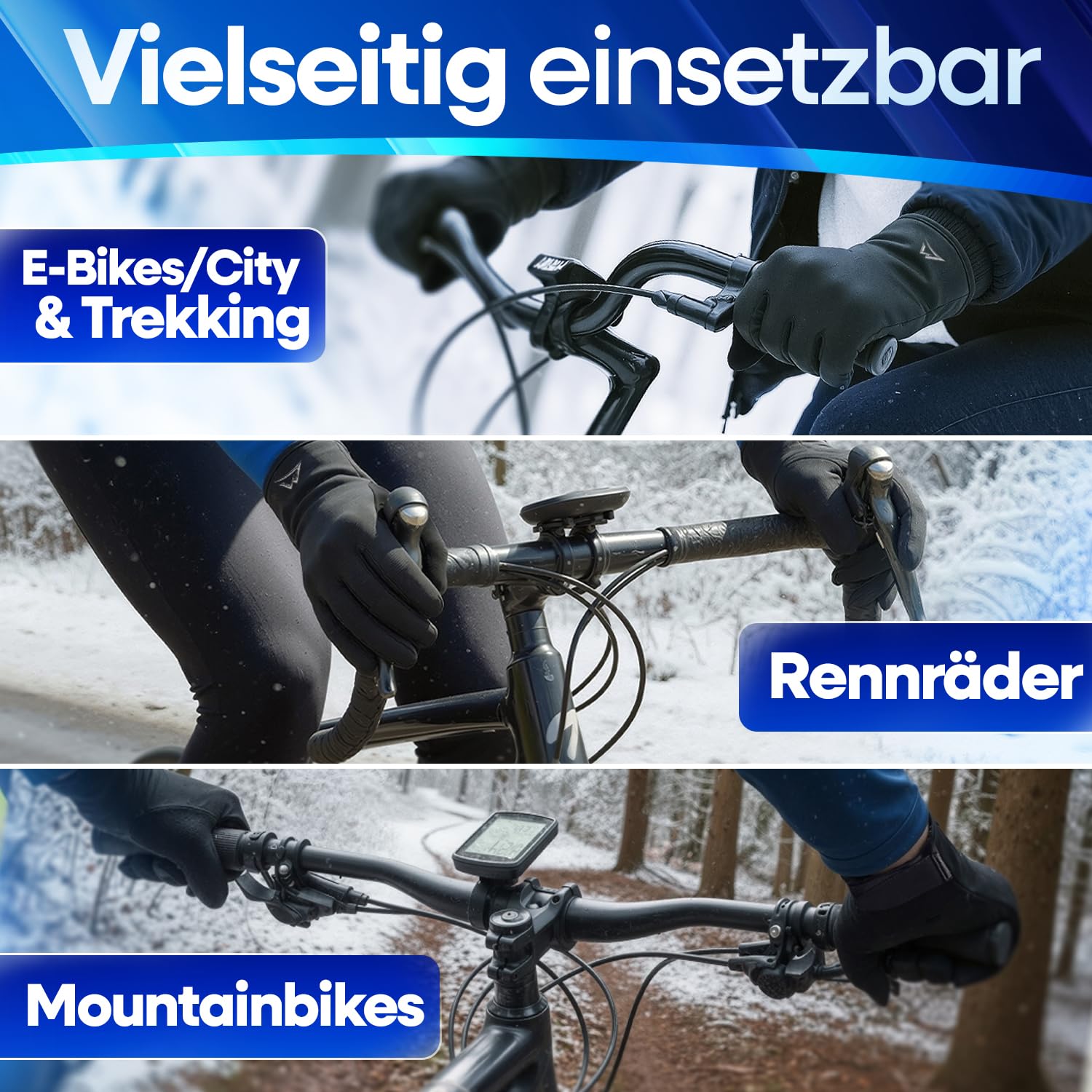 Nextcover® Winter Fahrradhandschuhe Herren & Damen mit ThermoShield 2.0 I Unisex Winterhandschuhe Fahrrad in Größe S-XXL I Warme & wasserdichte Thermo Fahrrad Handschuhe Winter wasserdicht 6