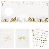 IRENE Guest Book for DIY, Blank White Gold Party Decoration Sign Book Alternative for Wedding, Birthdays, Graduation, Baby Showers, Quinceanera, Farewell, Retirement Celebration Party