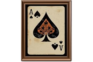 ANERZA Framed Retro Canvas Wall Art Decor, Poker Wall Prints for Bedroom Bathroom Office, Posters for Living Room Aesthetic, Nature Painting Artwork