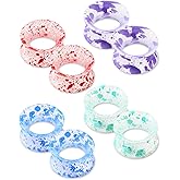 OUFER 8PCS Silicone Tunnels, Flexible Ear Plugs, Colorful Silicone Gauges, Double Flared Flesh Ear Piercing Jewelry