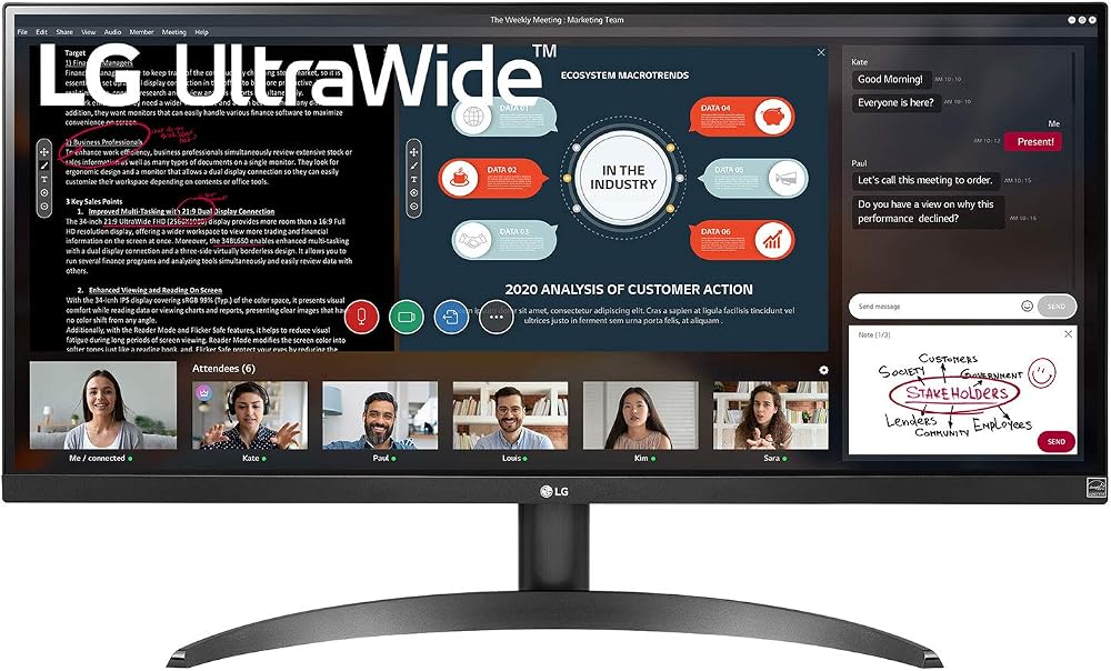 LG 29" UltraWide Monitor 29WP500 2560x1080 IPS 75Hz HDR10 AMD FreeSync HDMI