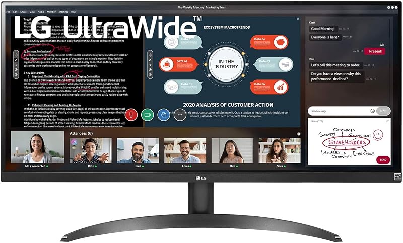 LG 29" UltraWide Monitor 29WP500 2560x1080 IPS 75Hz HDR10 AMD FreeSync HDMI