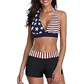 Century Star Women Two Piece Swimsuit with Boy Shorts - Modest Swimming Suits High Waisted Bathing Suits Bikini Set