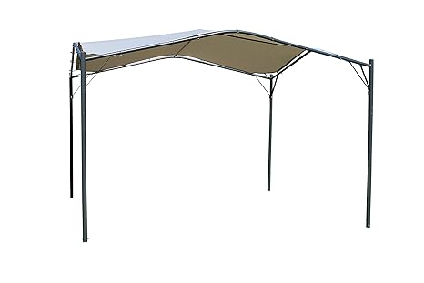 Leco Modern Trend Pavillon Anthrazit, Lichtgrau 350 x 350 cm Höhe 262 cm Standrohre 56,6 m Dachrohre: ca. Ø 38 mm