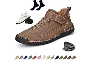 Women's Handmade Leather Orthopedic Comfy Shoes, Unisex Waterproof Orthopedic Adjustable Walking and Hiking Sneakers, Slip-On