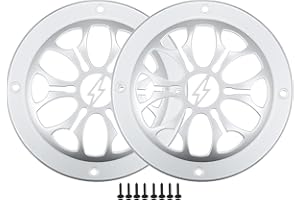 ACROPIX 3" Car Speaker Grills Cover Round 3 Inch Audio Speaker Subwoofer Guard Protector Case with Mounting Screws ABS Silver Tone - Pack of 2