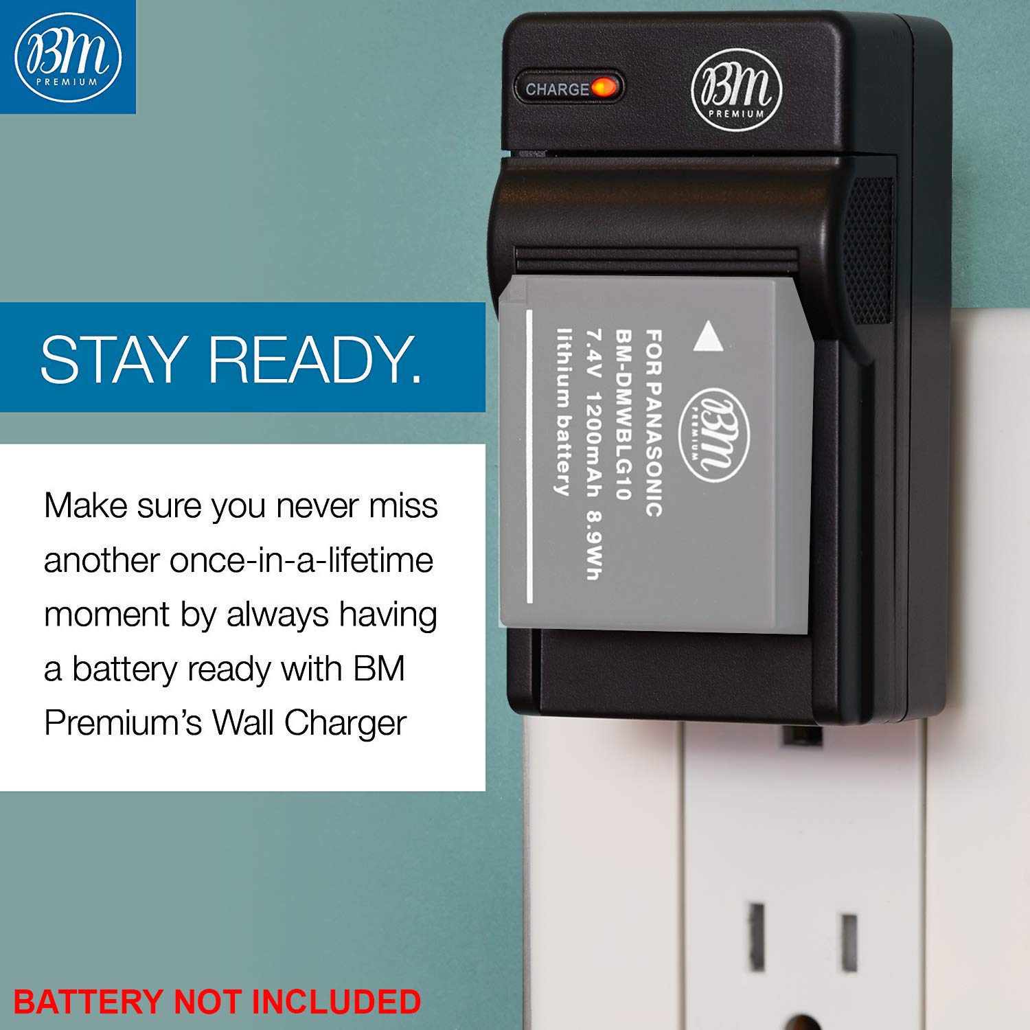 BM Premium DMW-BCG10 Battery Charger for Panasonic Lumix DMC-SZ8, TZ10, TZ18, TZ19, TZ20, TZ25, TZ30, TZ35, ZS1, ZS3, ZS5, ZS6, ZS7, ZS8, ZS9, ZS10, ZS15, ZS19, ZS20, ZS25, ZX1, ZX3 Cameras