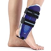Velpeau Ankle Stabilizer Brace for Sprain, Ligament Injury (Grade 1 to 2), Tendonitis, Adjustable Stirrup Ankle Support Splint for Women and Men,Reversible Left & Right Foots,One Size (Gel Pads, Blue)