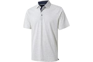 VEBOON Men's Polo Shirts Long and Short Sleeve Cotton Blend Heather Moisture Wicking Casual Collared Shirts