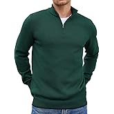 COOFANDY Men's Quarter Zip Up Pullover Slim Fit Lightweight Mock Neck Long Sleeve Sweaters