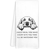 JOQUXI Golden Retriever Decorative Kitchen Towels, Funny Dish Towels, Golden Retriever Gifts, Every Meal You Make Every Bite You Take Hand Towels, 16x24 Inch