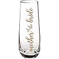 Lillian Rose Mother of Bride Stemless Champagne Wedding Toasting Glass, 1 Count (Pack of 1), Gold