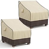 MR. COVER Patio Chair Covers Waterproof, Outdoor Furniture Covers for Rocking & Adirondack Chairs, Fits up to 32"W x 37"D x 36"H, Moisture-proof & UV-protection, Brown & Khaki, 2 Pack