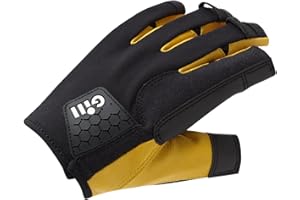 Gill Pro Sailing Gloves - Short Finger with 3/4 Length Fingers for Boating, Dinghy, SUP, Kayaking or Windsurfing
