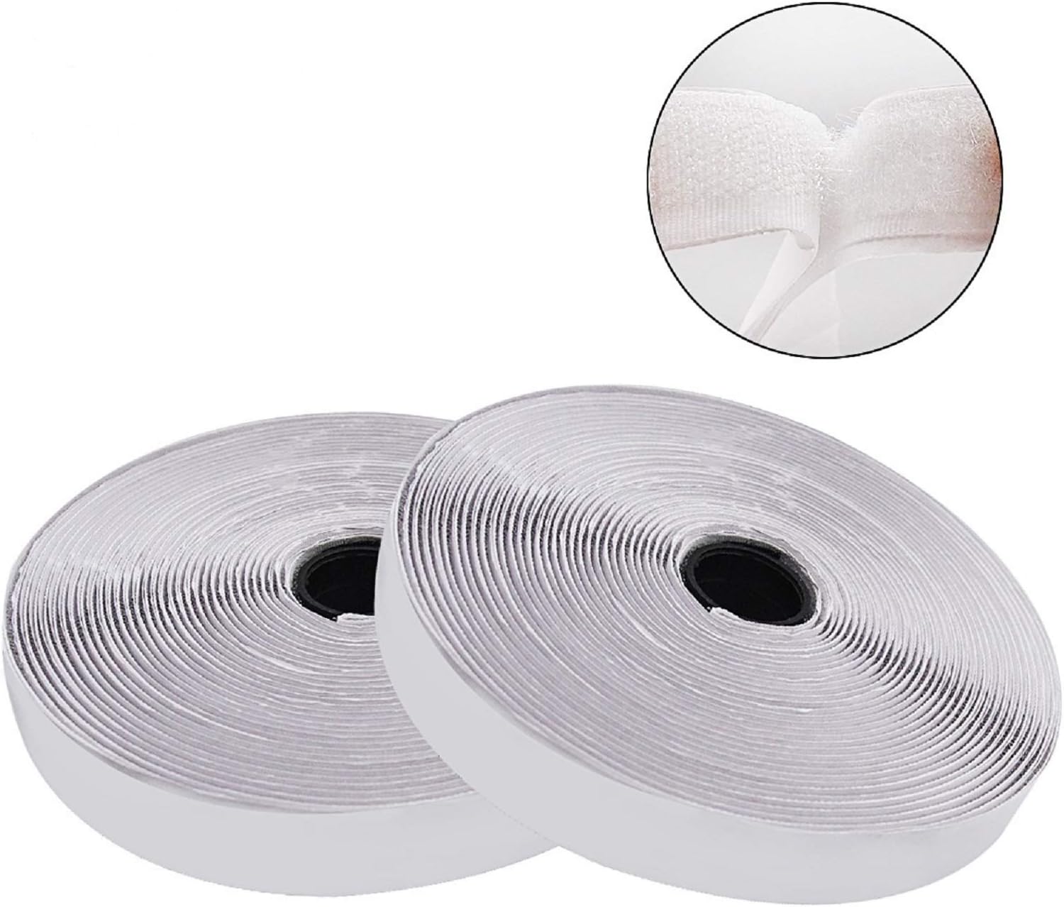 Jackwood 36 Feet Self Adhesive Hook and Loop Tape Roll Sticky Back Strip Adhesive Backed Fabric Fastener Mounting Tape for Picture and Tools Hanging Pedal Board Fastening (3/4 INCH, White): Industrial & Scientific