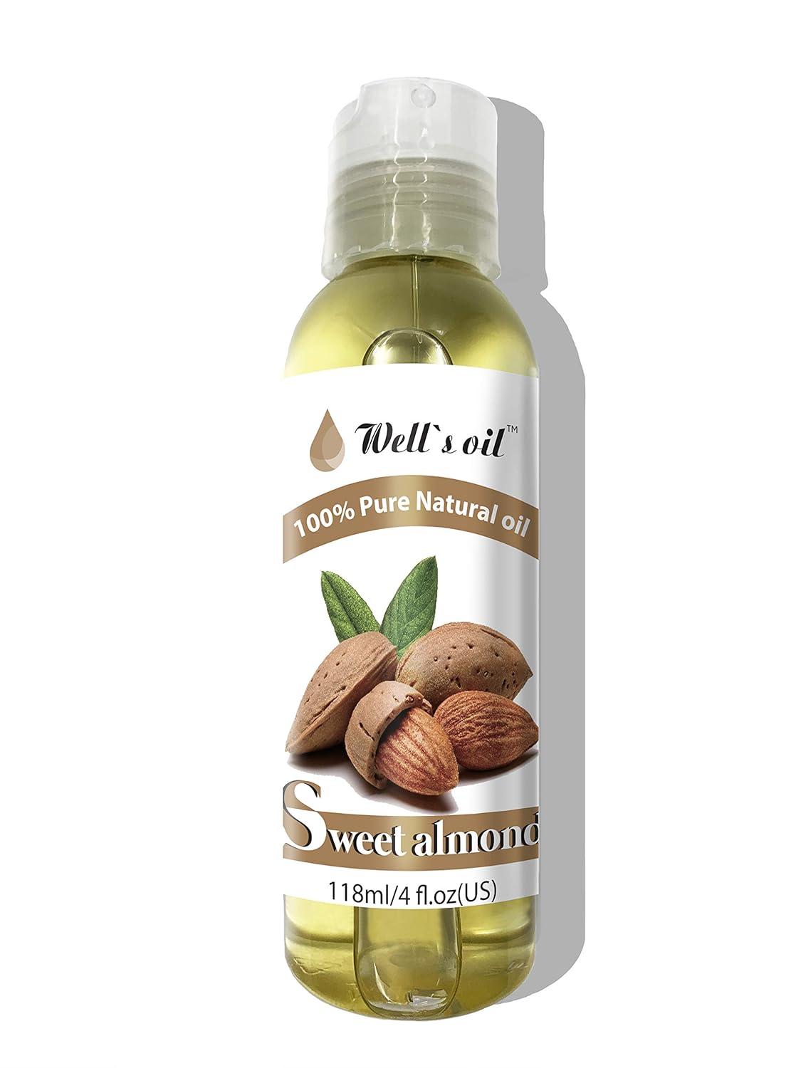 Well's 100% Pure Sweet Almond Oil 4oz / Reduces Stretch Marks/Anti-Aging/Protects Hair from External Damage