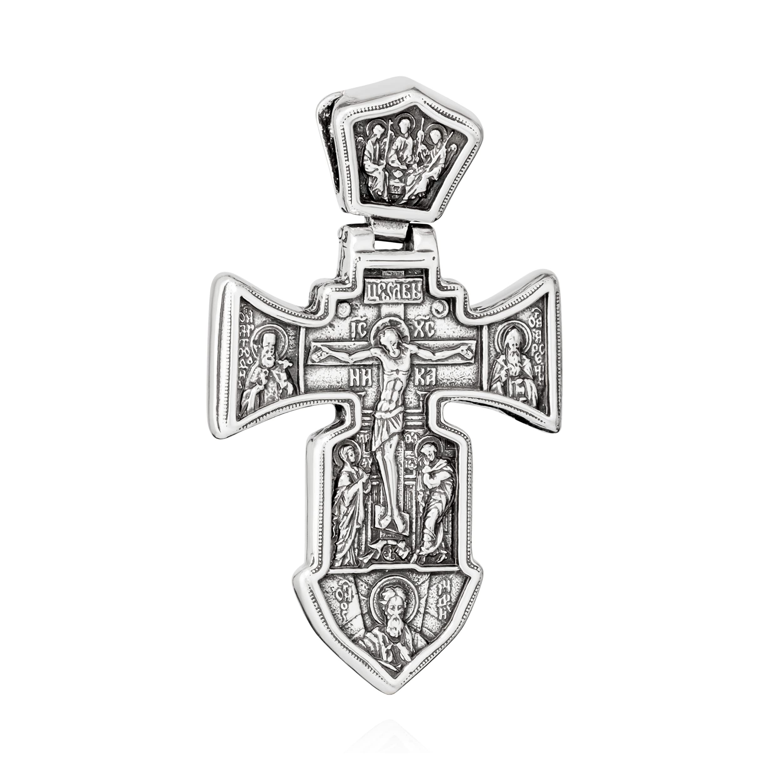 NKlaus Chain Pendant Jesus Cross 925 Silver Orthodox Pendant Faith Symbol K103