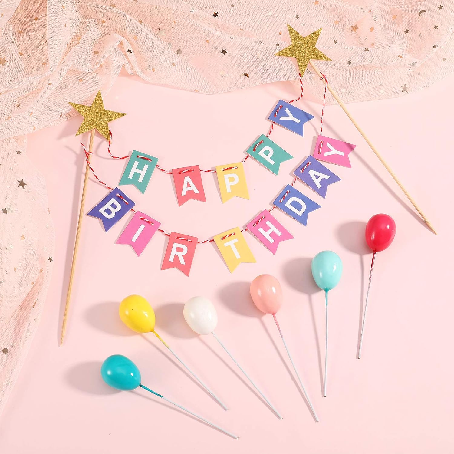 QINREN Birthday Cake Topper Bunting Set - Image 5