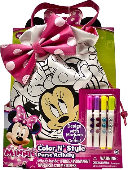 Amazon Com Tara Toy Minnie Mouse Color N Style Purse Playset Toys Games