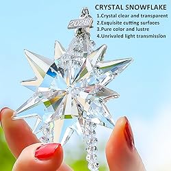 2025 Annual Christmas Ornaments Crystal Snowflake