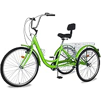 Barbella Adult Tricycles, 7 Speed Adult Trikes 20/24/26 inch 3 Wheel Bikes, Cruise Bike with Basket for Seniors, Women…