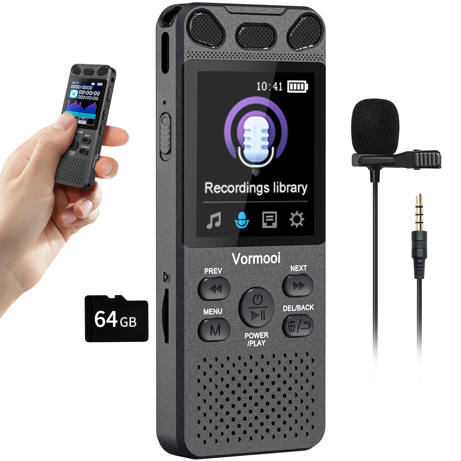 96GB Digital Voice Recorder with Playback - 110